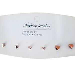 5/15 NWT Rococo House 3 pair of stars and heart hypoallergenic earrings